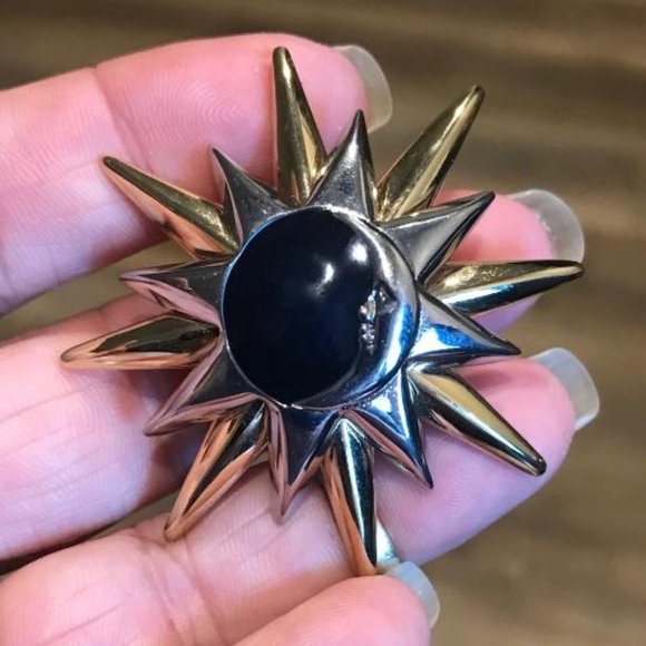 Liz Claiborne Mixed Metal Sun & Moon Brooch - Picture 6 of 6
